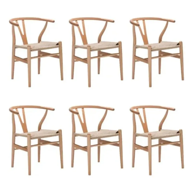 Promo 6 Sillas Wishbone en Madera natural - Sillas, Uruguay | La Cueva Muebles