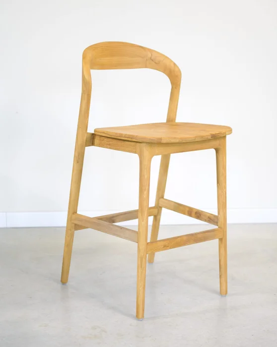 Banqueta en madera teca en Madera natural - Butacas, banquetas y puffs, Uruguay | Entrecasa