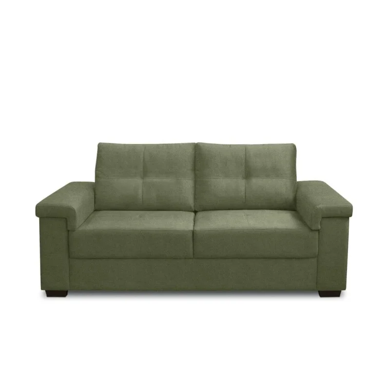 Sillón 2 Cuerpos en tela de Lino - Plaza - Verde en Gris - Sillones y sofás, Uruguay | Ecowood, vista 4