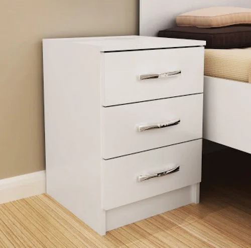 Mesa De Luz 3 Cajones Dormitorio Demolicion Cp03d en Blanco - Mesas de luz, Uruguay | Soy Hogar, vista 3