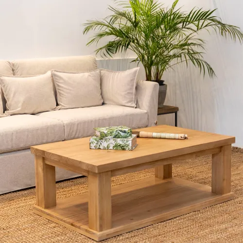 Mesa Ratona Juana Con Estante en Marrón - Mesas de living, Uruguay | Marvic
