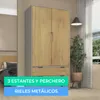 Ropero Armario de 2 Puertas, Perchero y 2 Cajones en MDP - Madera - Línea Melilla - Cinza en Gris - Roperos y placares, Uruguay | Mulata, vista 10 de 10