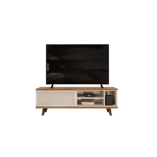 Rack Para Tv 1 Puerta Corrediza - Bristol - Blanco en Blanco - Muebles para TV, Uruguay | Rústico Hogar