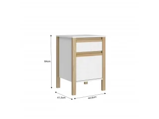 Mesa de Luz Combinado madera 1C, 1P Blanco/miel - Mesas de luz, Uruguay | Que Sal Muebleria, vista 3