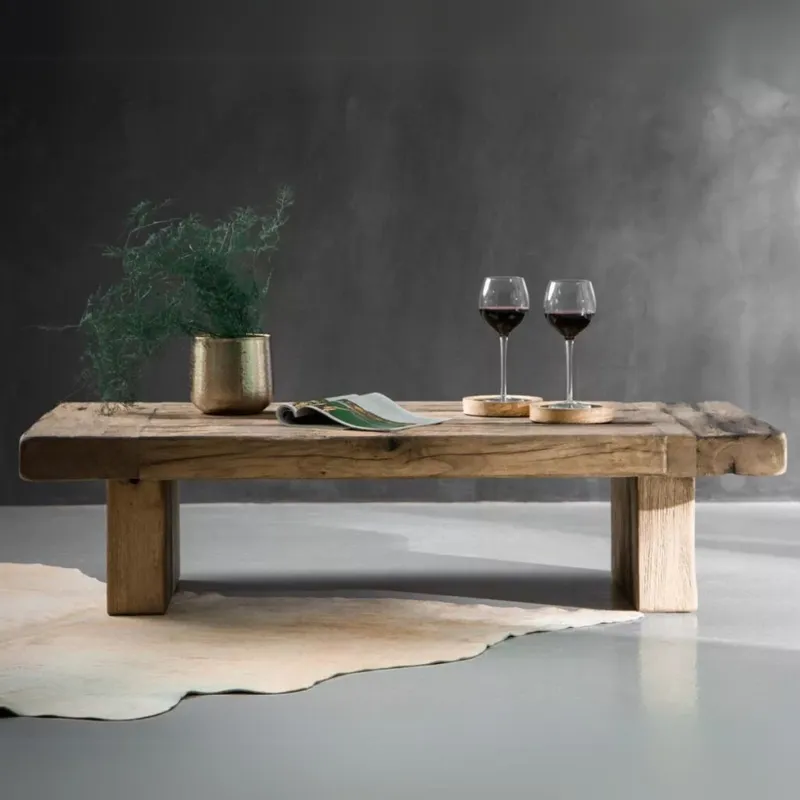 MESA DE CENTRO MALABRIGO MARRÓN RECTANGULAR en Madera natural - Mesas de comedor, Uruguay | Viasono