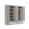 Ropero 4 puertas 2 Cajones Madera - Linea mexicana - Blanco en Blanco - Roperos y placares, Uruguay | Rústico Hogar, vista 3 de 4