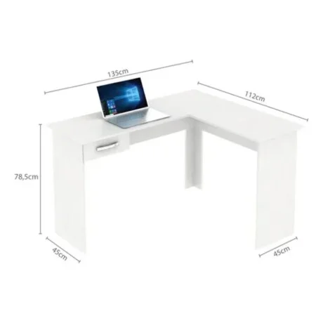 Promo Escritorio Esquinero + Biblioteca 5 Estantes - Blanco en Blanco - Bibliotecas, Uruguay | La Cueva Muebles, vista 19