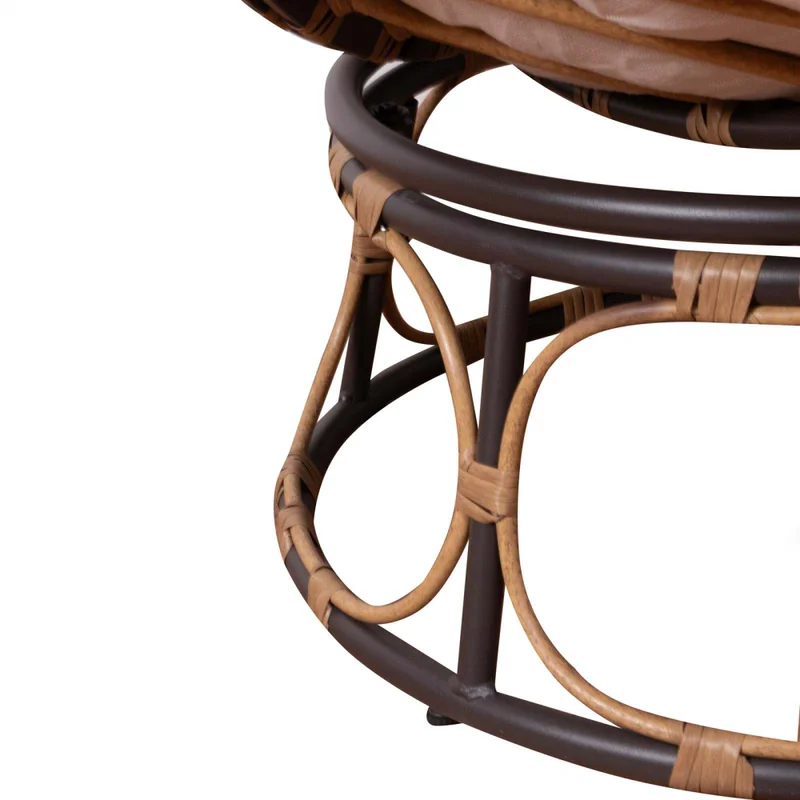 Butaca Rattan-sintetico-y-acero Natural-beige Moon en Beige - Muebles para el exterior, Uruguay | Divino, vista 5