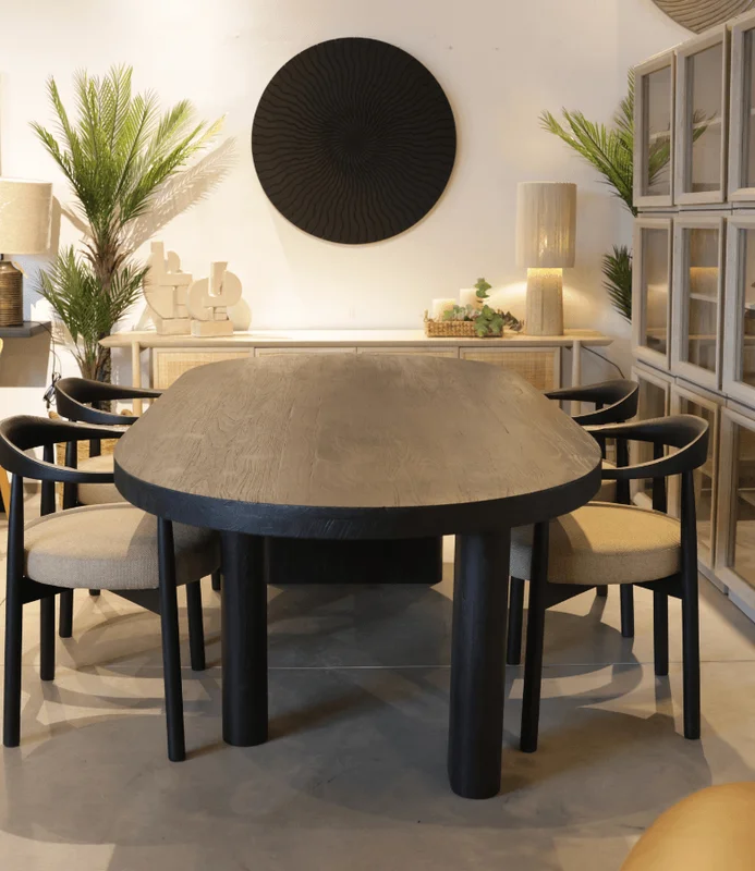 MESA COMEDOR OSIM OVAL TEKA NEGRA en Negro - Mesas de comedor, Uruguay | Masinfinito Casa, vista 3