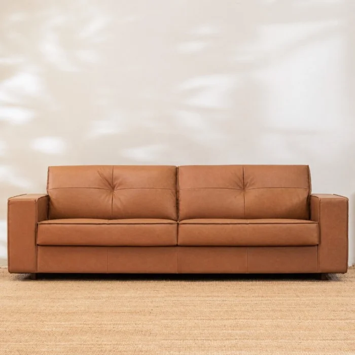 Sillón Cuero Avan 3 Cuerpos Amendoa en Marrón - Sillones y sofás, Uruguay | Aihaus