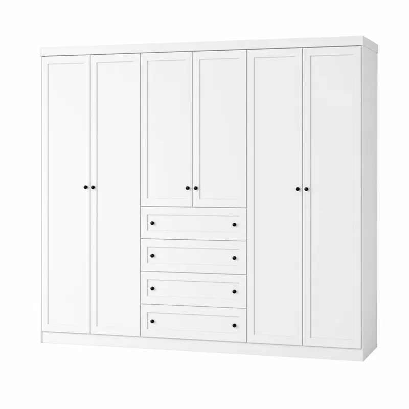 PLACARD ROPERO AMERICANO 6 PUERTAS MDF en Blanco - Roperos y placares, Uruguay | Alfa Ventas
