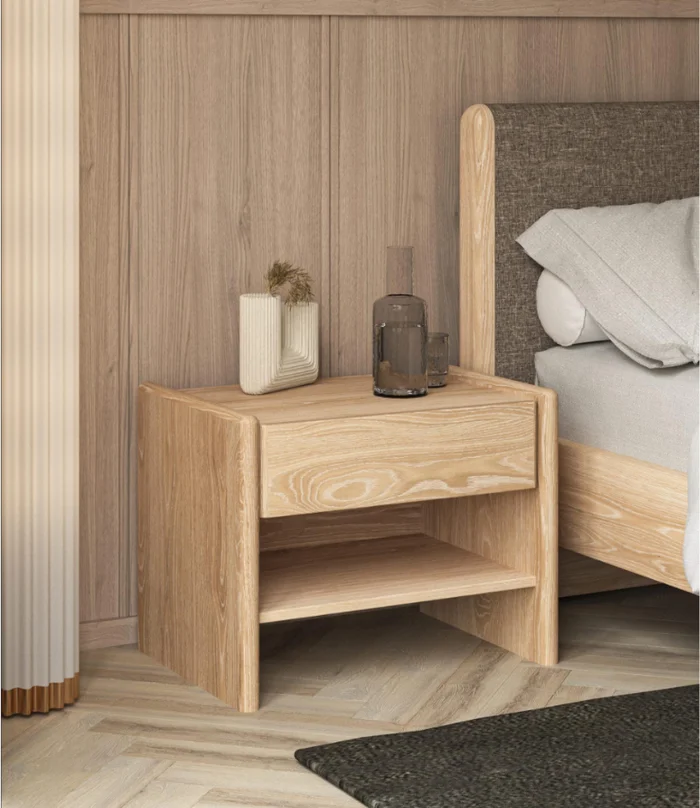 MESA DE LUZ BAKERS ROBLE 1 CAJON en Madera natural - Mesas de luz, Uruguay | Masinfinito Casa, vista 2