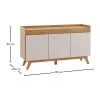 Aparador Buffet Living Recibidor 3 Puertas Con Patas en MIEL/OFF WHITE - Butacas, banquetas y puffs, Uruguay | Soy Hogar, vista 7 de 12