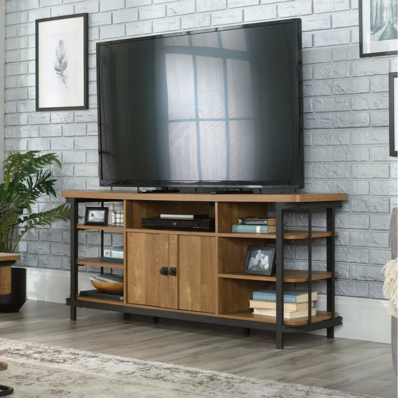 Rack Tv Multiple Estanteria y Puertas Sauder Station House en Madera natural - Muebles para TV, Uruguay | Rústico Hogar