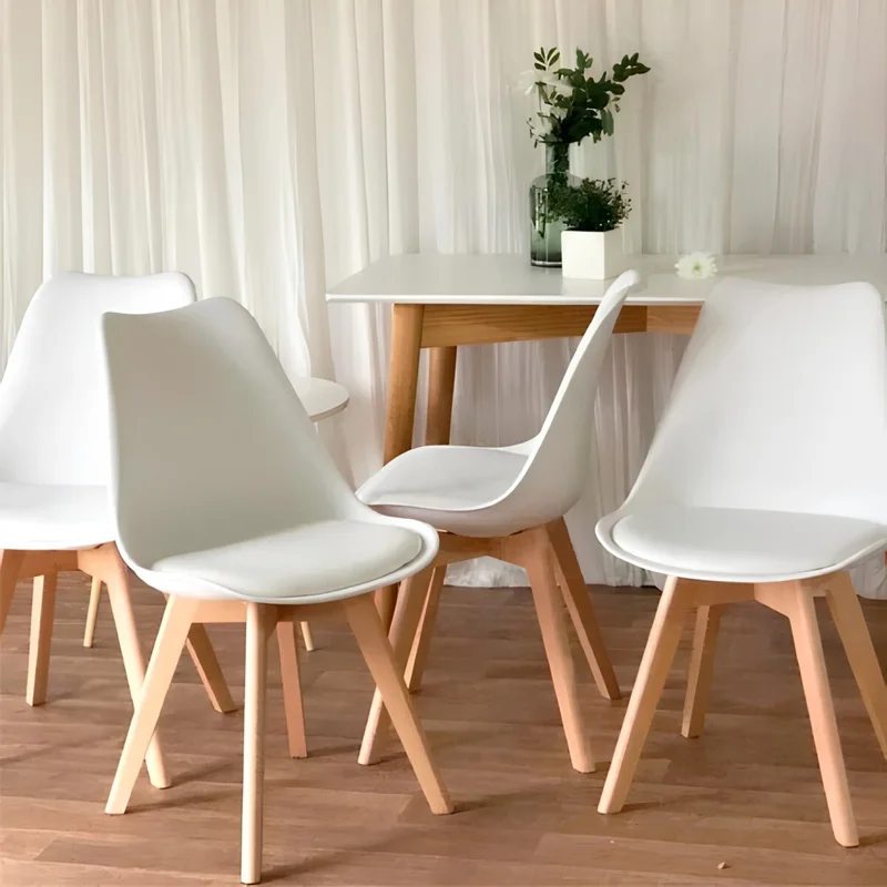 Juego de Comedor 6 Sillas Eames acolchada 120 - Blanco en Blanco - Mesas de comedor, Uruguay | Rústico Hogar, vista 3
