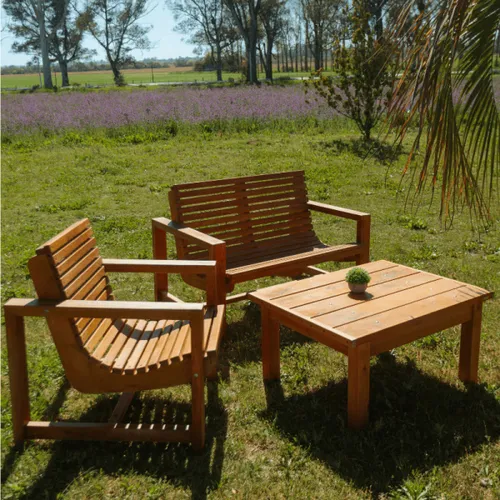 Juego de Exterior Sillón Curvo — Serra Amoblamientos en Madera natural - Muebles para el exterior, Uruguay | Serra Amoblamientos