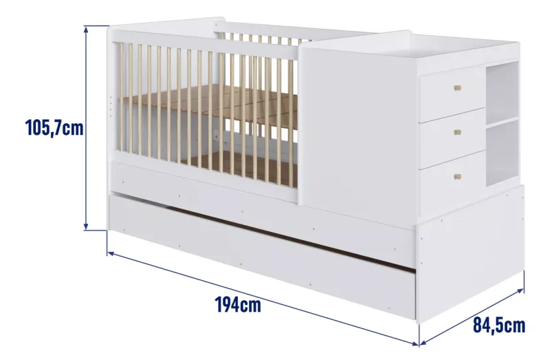 Cuna Sofia – Transformable en Blanco - Dormitorio, Uruguay | RM Muebles y Deco, vista 5