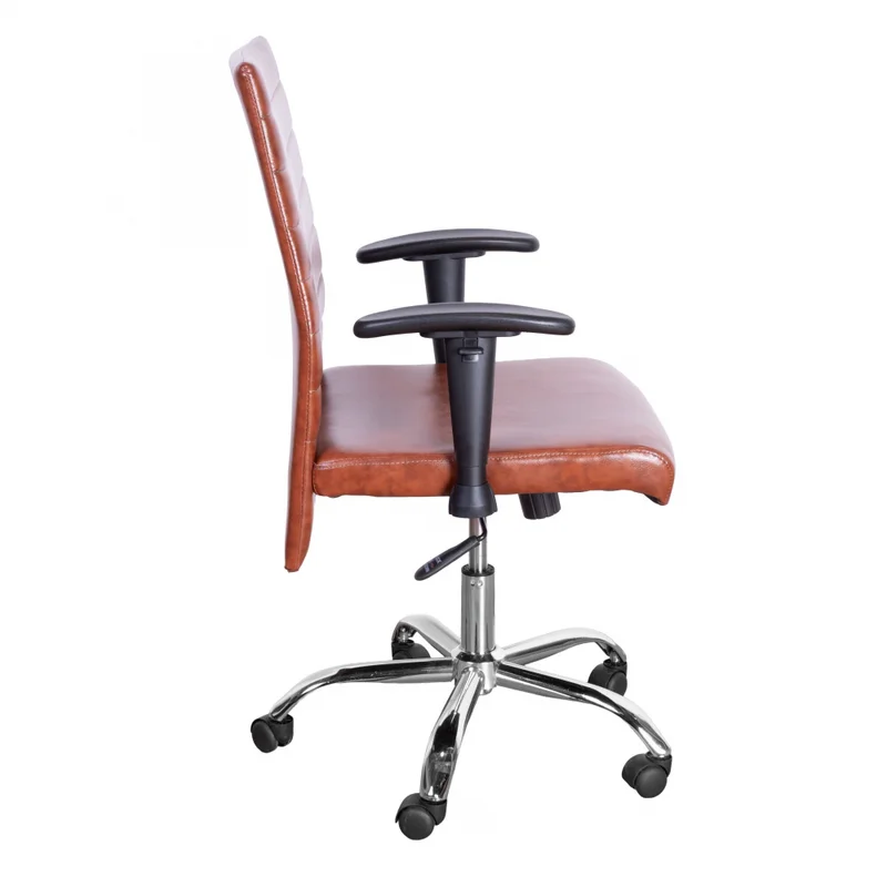 Asiento De Oficina Pu-y-metal Marron Hy-537 en Marrón - Escritorios y sillas de escritorio, Uruguay | Divino, vista 3