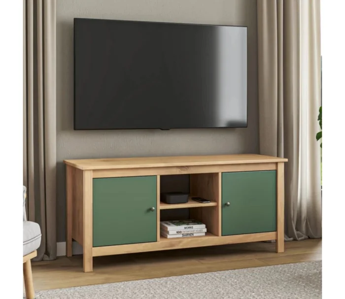 Rack 2 Puertas Mari Verde/miel 1.10 en Madera natural - Muebles para TV, Uruguay | Albanés, vista 3