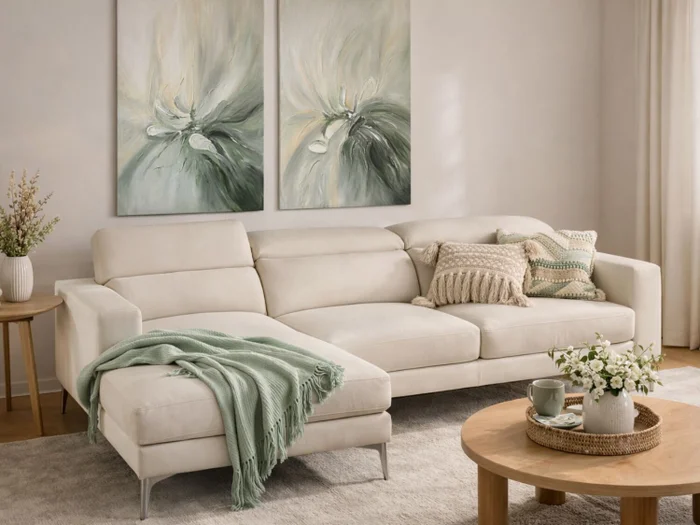 Set x 2 Cuadros Flores Verde Menta en Verde - Decoración de pared, Uruguay | Finkel, vista 3