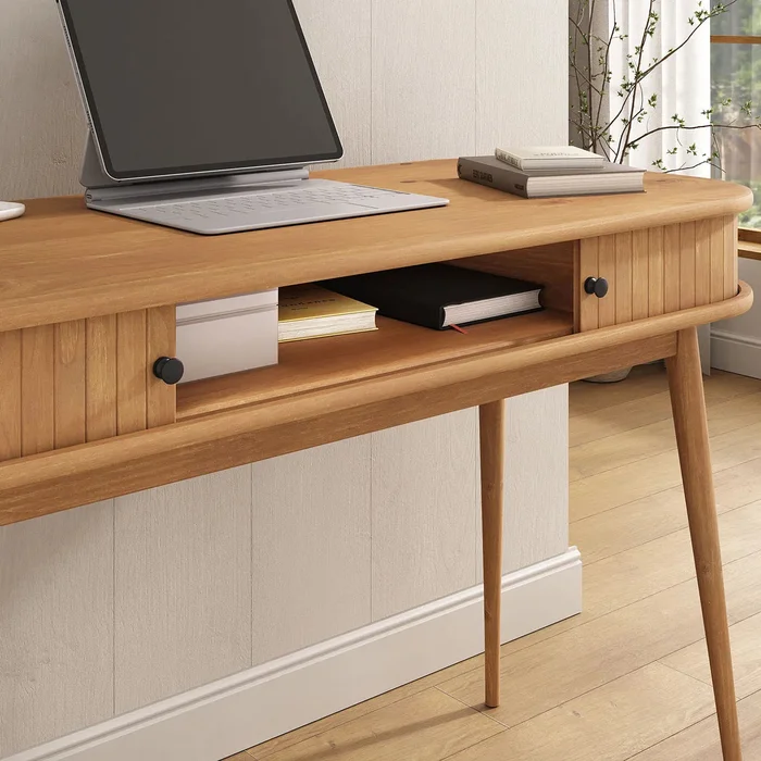 Escritorio Jani con Rolltop - Madera Maciza en Madera natural - Escritorios, Uruguay | Balton, vista 9
