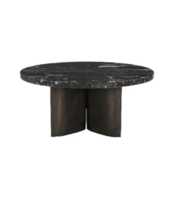 MESA LIVING VERONA CIRCULAR MADERA NEGRA Y MAROL BLACK MARCINO - Mesas de living, Uruguay | Masinfinito Casa