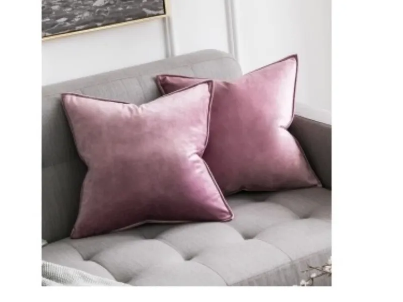 Almohadón Velvet Pink Purple con borde en Multicolor - Textiles, Uruguay | Finkel