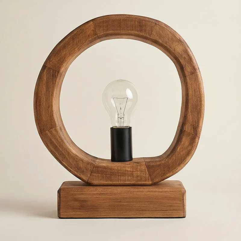 LÁMPARA ARCO ORGÁNICO MADERA en Madera natural - Lámparas de mesa, Uruguay | Cabana