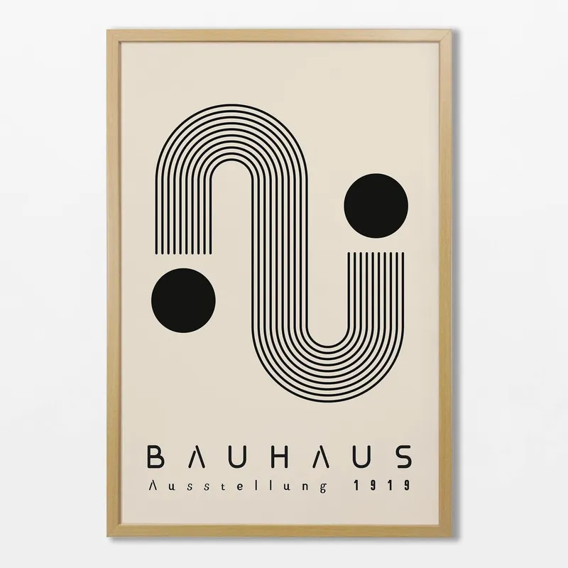 Bauhaus - Black & white N.03 en Beige - Láminas, Uruguay | La Cuadrería