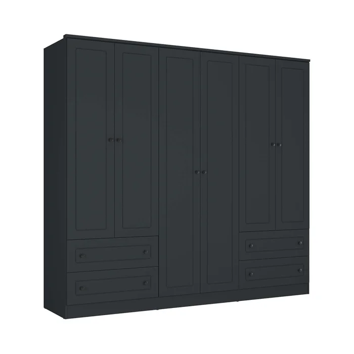 Placard 6 Puertas Mdf Gris Americano Plus en Gris - Roperos y placares, Uruguay | Divino, vista 3
