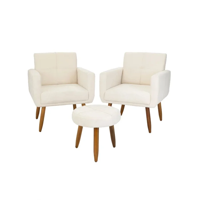 Kit 2 Poltrona + Puff Havana Beige en Beige - Sillones y sofás, Uruguay | Ecowood, vista 2