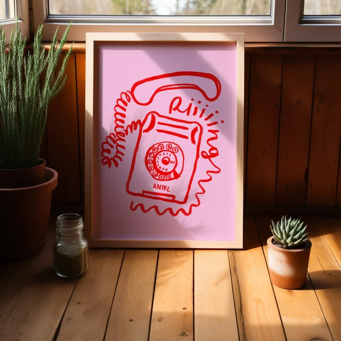 Un sonido de la infancia - Cuadro Ring en Rosa - Láminas, Uruguay | Kiosko de Mar, vista 2