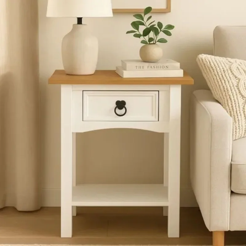 Promo 2 Mesa de Luz 1 Cajón Línea Naturale - BLANCO en Blanco - Mesas de luz, Uruguay | La Cueva Muebles, vista 6