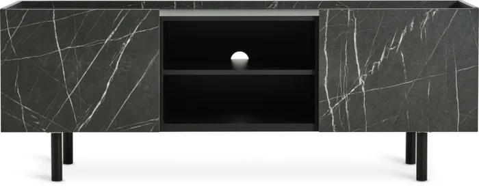 Mueble TV KRONDAL 2 puertas color mármol en Negro - Muebles para TV, Uruguay | JYSK, vista 2