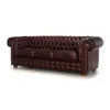 Sofá Chesterfield Novo - Cuero Premium - 3 cuerpos - Dark Wine - (Preventa) en Marrón - Sillones y sofás, Uruguay | NYR, vista 1 de 3