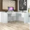 Escritorio en L 1 puerta 2 cajones Nogal/Negro - Escritorios y sillas de escritorio, Uruguay | Que Sal Muebleria, vista 8 de 10