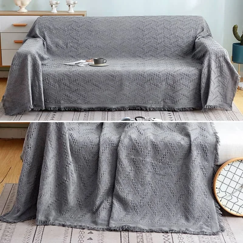 Manta para sillón y cama 230x250cm - gris en Gris - Textiles, Uruguay | Buho Store, vista 5
