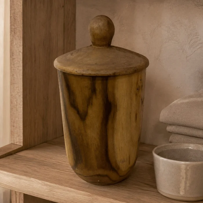Jarron con tapa en Madera natural - Decoración, Uruguay | Camino a Casa, vista 2