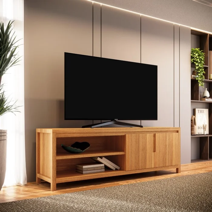 Rack Nature Rústico Claro en Madera natural - Muebles para TV, Uruguay | Aihaus
