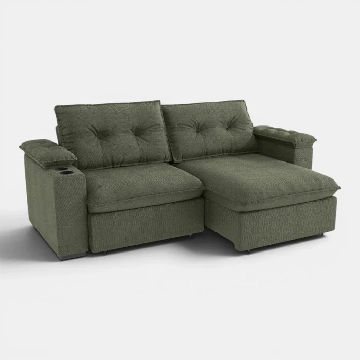 Sofa Zandon 260CM - Retractil/Reclinable en Lino Arena A085 - Sillones y sofás, Uruguay | Balton, vista 19