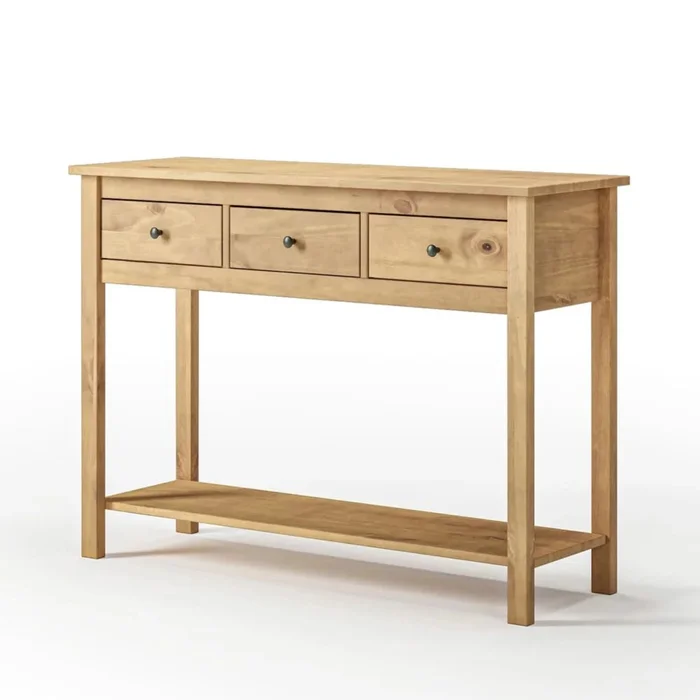Mesa De Arrime Aparador 3 Cajónes - Línea Maden - Marrón en Blanco - Mesas de arrimo, Uruguay | Ecowood, vista 3