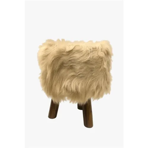BANCO 28x34CM SHAGGY BEIGE en Beige - Butacas, banquetas y puffs, Uruguay | Decohogar