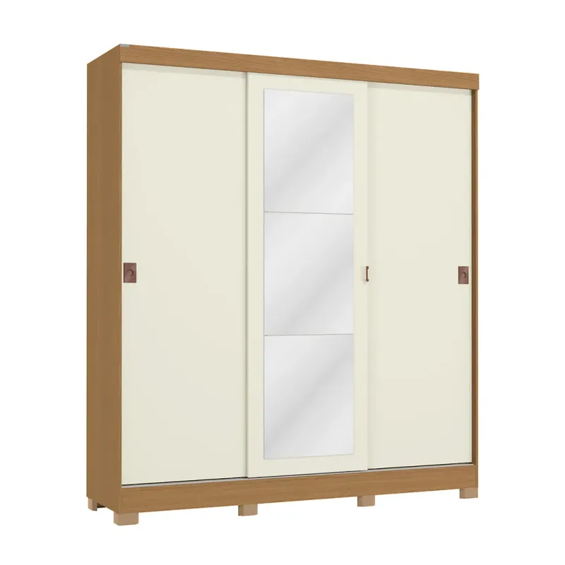 Ropero c/Espejo 3 Puertas Corredizas y 2 Cajones 180cm. en Off-white - Roperos y placares, Uruguay | Delta Center