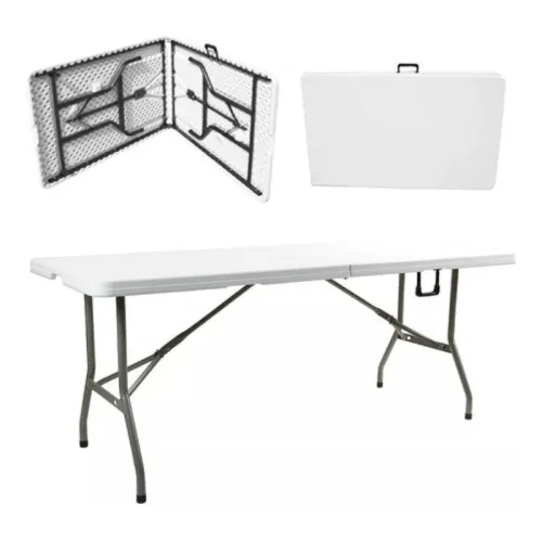 Mesa Plegable Resina 1.50 en Blanco, Uruguay | Albanés