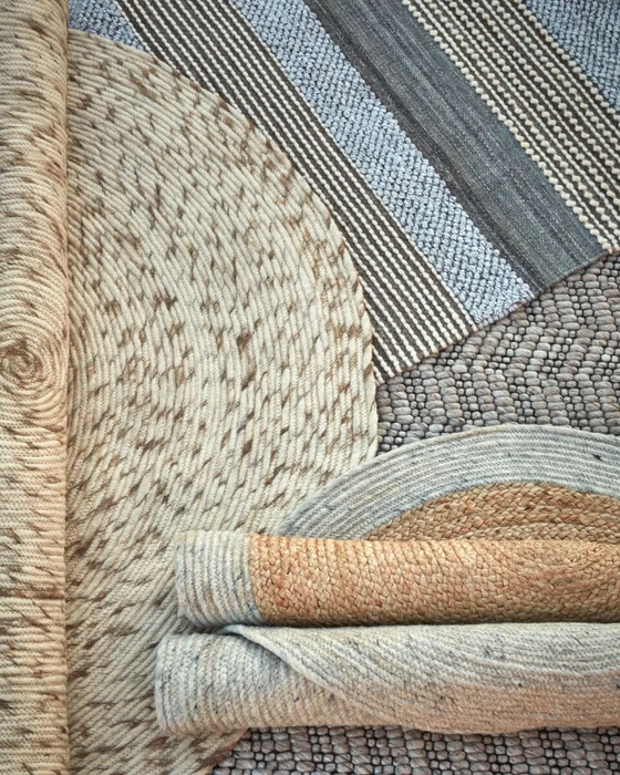 Alfombra redonda Takashi 100% lana gris Ø 150 cm en Gris - Alfombras, Uruguay | Kavehome, vista 3