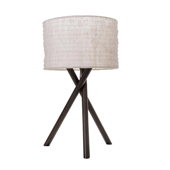 Lampara De Mesa Madera Negro Wz51 en Negro - Lámparas de mesa, Uruguay | Divino