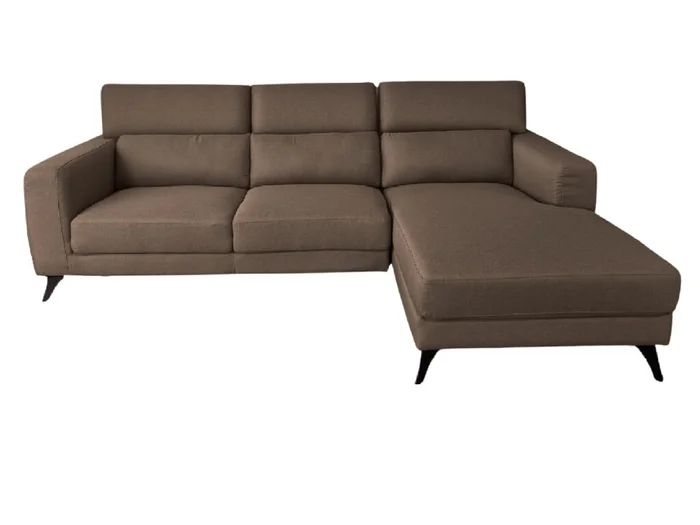 Sofá con Chaise THELMA - Chocolate Derecho en Marrón - Sillones y sofás, Uruguay | Finkel