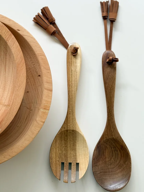 Juego de cubiertos ensaladeros con cuero en Madera natural - Decoración, Uruguay | Dreams On Time, vista 15