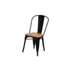 Silla Tolix Asiento de Madera Metal Negro Brillante - Sillas, Uruguay | Berna home, vista 1 de 3