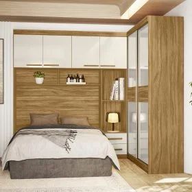 Ropero Placard Respaldo Dormitorio 2 Puertas Corredizas en Madera natural - Respaldos de cama, Uruguay | Soy Hogar, vista 2